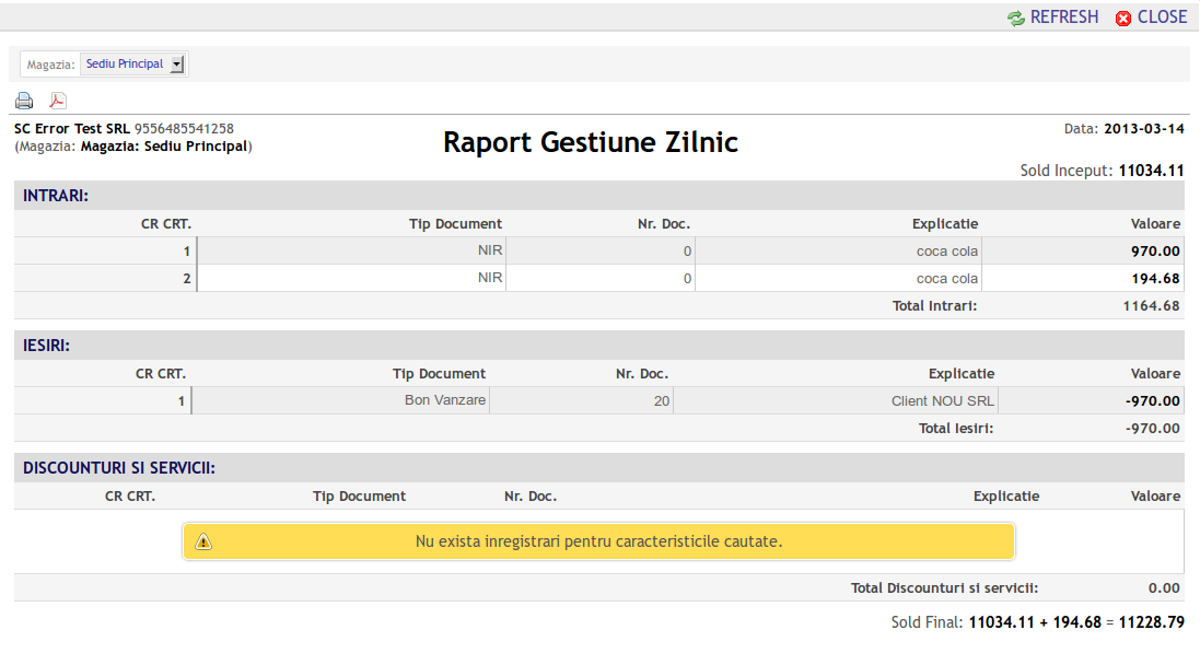 soft raport gestiune