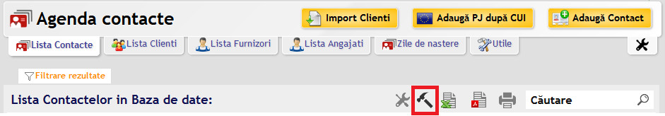 exportare contacte in vcf/vcard